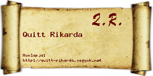 Quitt Rikarda névjegykártya